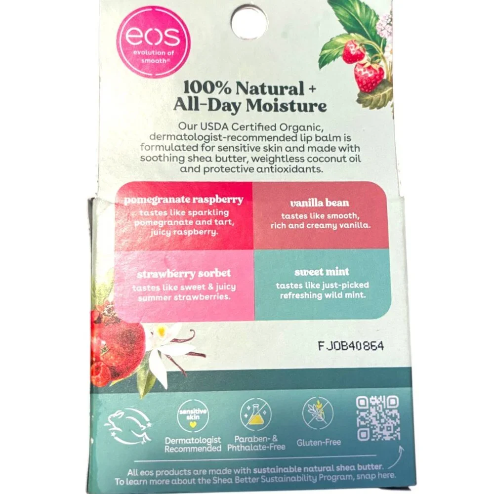 EOS‎ Classic 100% Natural Organic Lip Balm 4 pack New in Box